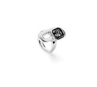 UNOde50 Sterling Silver Plated Ser Expresiva Black Ring ANI0841NGRMTL - - Size 12 - Sterling Silver Plated / Metal Alloy