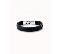 UNOde50 Sterling Silver Plated Ser Natural Black Bracelet PUL2455NGRMTLX - XL - Sterling Silver Plated / Metal Alloy