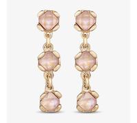 UNOde50 Gold Faceted Crystal Pink Earrings - 18K Gold Plated Metal Alloy / Crystal / Faceted crystal