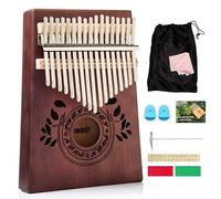 UNOKKI Kalimba 17 Key Thumb Piano | Premium, Lightweight & Durable Mahogany Marimba Mbira - Chocolate Brown | Anxiety & Stress Relief Instrument | Great Gift for Kids & Adults