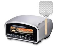 Unold Enzo 500°C Pizza Oven 68916 - Indoor and Outdoor IPX4 - Electric Neapolitan Pizza Maker - 33cm Rotating Pizza Stone - Up To 12"- 2100W - Adjustable Timer - Includes Pizza Peel - 240V