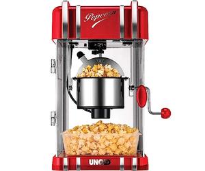Unold Retro Popcorn Maker Machine 48535 - Vintage Fifties American Diner Styling - 300W Electric Kettle - Internal Lighting - Popper for Kernels