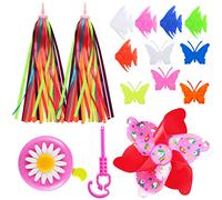UNOLIGA Girls Bicycle Decoration Kids Bike Accessories, Including Kids Bike Bell Windmill Rainbow Streamers Bike Wheel Spoke Beads, Kids Balance Bike Scooter Accessories