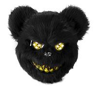 UNOLIGA Halloween Mask Scary Bear Mask, Horror Animal Face Masks for Adults Kids, Funny Mask for Halloween Carnival Party Costume Cosplay Masquerade, Bloody Furry Bear Mask Black