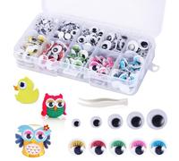 UNOLIGA Self-Adhesive Googly Eyes, 430pcs Wiggle Eyes Small Sticky Googly Eyes Stick On Craft, Wobbly Eyes with Eyelashes for Scrapbooking Accessories Doll Making (5/6/8/10/12 mm)