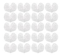 Unomor 50pcs Paper Chocolate Truffle Wrappers Hollow-out Rose Edge Muffin Cups White Candy Packaging for Wedding Party Dessert Table