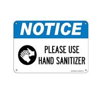 Unoopler Metal Signs Please Use Hand Santizer Warning Sign | Indoor/Outdoor | 12 x 16 inch Tin Sign Vintage Look