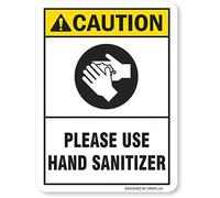 Unoopler Metal Signs Please Use Hand Santizer Warning Sign | Indoor/Outdoor | 8 x 12 inch Tin Sign Vintage Look