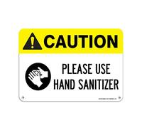 Unoopler Metal Signs Please Use Hand Santizer Warning Sign | Indoor/Outdoor | 8 x 12 inch Tin Sign Vintage Look