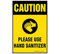 Unoopler Metal Signs Please Use Hand Santizer Warning Sign | Indoor/Outdoor | 8 x 12 inch Tin Sign Vintage Look