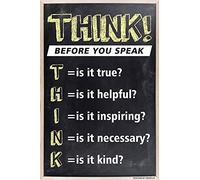 Unoopler Metal Signs Think Before You Speak, Motivational Sign | Indoor/Outdoor | 8 x 12 inch Tin Sign Vintage Look