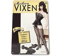 Unoopler TIN Sign Betty Page Vixen Metal Decor Wall Art Pin-up Shop A246 12" x 16"