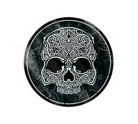 Unorthodox Collective Graphic Skull Glass Chopping Board Black 31x31cm