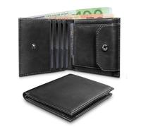 UNOSEKS Men's Wallet with RFID Protection, Mini Wallet Men's Bifold, Slim Wallet with Coin Compartment, Credit Card Holder, black, S-A02, Minimal