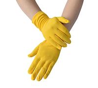UnoSheng Black Gloves Winter Fashionable Gloves Stretch Dance Short Women's Ceremonial Plain Accessory Patent Bed Boots, yellow, One Size