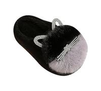 UnoSheng Kids Slippers Girls Kids Children's Boys Girls Winter Fall Plush Shoes Indoor Warm and Cute Flock Slippers Toddler Girl Slip on Sandals (Black, 12.5 Little Child)