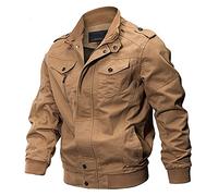 UnoSheng Military Jacket Men's Transition Jacket - Cargo Jacket Men's Stand-Up Collar Aviator Jacket Cotton Bomber Jacket Multi Pockets Army Jacket Field Jacket Autumn Winter Transition Coat Outdoor