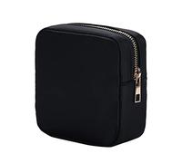 UnoSheng Travel Cosmetic Bag Storage Bag Fashion Simple Solid Color Nylon Wash Bag Large Capacity Travel Bag Women (Black, One Size)