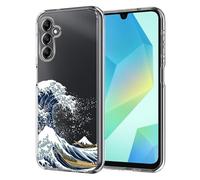 Unov Case Compatible with Galaxy A16 5G with Art Great Wave Embossed Pattern Design Slim Protective Soft TPU Bumper Back Cover