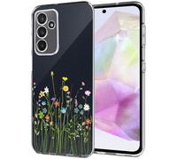 Unov Case Compatible with Samsung Galaxy A35 5G Case Clear with Design Soft TPU Shock Absorption Slim Embossed Pattern Protective 6.6 inches (Floral Bouquet)