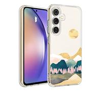 Unov Case Compatible with Galaxy A54 5G Case Clear with Design Soft TPU Shock Absorption Slim Embossed Pattern Protective 6.4 inch (Serria Mountains)