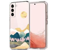 Unov Case Compatible with Galaxy S22 Case Clear with Design Soft TPU Shock Absorption Slim Embossed Pattern Protective 6.1 inch (Sierra Mountains)