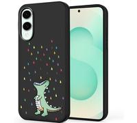 Unov Case Compatible with Galaxy S25 Edge (2025) 5G Case with Design Soft TPU Shock Absorption Slim Embossed Pattern Protective (Rainbow Dinosaur)
