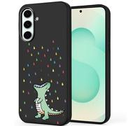 Unov Case Compatible with Galaxy S25 Plus (2025) 5G Case with Design Soft TPU Shock Absorption Slim Embossed Pattern Protective (Rainbow Dinosaur)