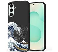 Unov Case Compatible with Galaxy S25 Plus (2025) 5G Case with Design Soft TPU Shock Absorption Slim Embossed Pattern Protective (Great Wave)