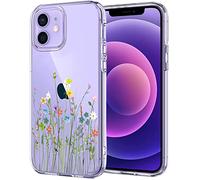 Unov Case Compatible with iPhone 12 iPhone 12 Pro Case Clear with Pattern Slim Protective Soft TPU Bumper Embossed Design 6.1 Inch (Flower Bouquet)