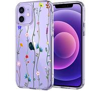 Unov Case Compatible with iPhone 12 iPhone 12 Pro Case Clear with Pattern Slim Protective Soft TPU Bumper Embossed Design 6.1 Inch (Floral Art)