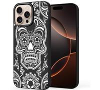 Unov Case Compatible with iPhone 16 Pro (2024) 5G Case with Design Soft TPU Shock Absorption Slim Embossed Pattern Protective (SKULL)
