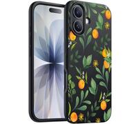 Unov Case Compatible with iPhone 17 5G Case with Citrus Orange Flower Floral Design Soft TPU Shock Absorption Slim Embossed Pattern Protective Back Cover