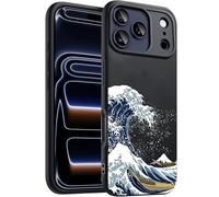 Unov Case Compatible with iPhone 17 Pro 5G Case with Art Great Wave Style Design Soft TPU Shock Absorption Slim Embossed Pattern Protective Back Cover