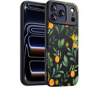Unov Case Compatible with iPhone 17 Pro Max 5G Case with Citrus Orange Flower Floral Design Soft TPU Shock Absorption Slim Embossed Pattern Protective Back Cover