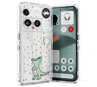 Unov Case Compatible with Nothing Phone 3 5G Clear with Dino Rainbow Dinosaur Dragon Design Soft TPU Shock Absorption Slim Embossed Pattern Protective Back Cover