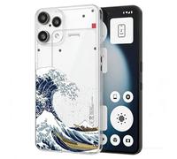 Unov Case Compatible with Nothing Phone 3a Lite 5G Clear with Art Great Wave Cute Design Soft TPU Shock Absorption Slim Embossed Pattern Protective Back Cover