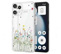 Unov Case Compatible with Nothing Phone 3a Lite 5G Clear with Flowers Floral Bouquet Girly Design Soft TPU Shock Absorption Slim Embossed Pattern Protective Back Cover