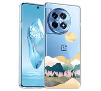 Unov Case Compatible with OnePlus 12R 5G Case Clear with Design Soft TPU Shock Absorption Slim Embossed Pattern Protective 6.78 inch(Serria Mountains)
