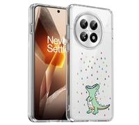 Unov Case Compatible with OnePlus 13 5G Case Clear with Design Soft TPU Shock Absorption Slim Embossed Pattern Protective 6.82 inch(Rainbow Dinosaur)