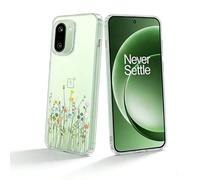 Unov Case Compatible with OnePlus 15R 5G Case Clear with Flower Floral Bouquet Girly Design Soft TPU Shock Absorption Slim Embossed Pattern Protective Back Cover