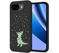 Unov Case Compatible with Pixel 10A 5G Case with Rino Dragon Rainbow Dinosaur Cute Design Soft TPU Shock Absorption Slim Embossed Pattern Protective Back Cover