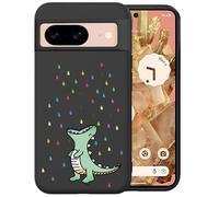 Unov Case Compatible with Pixel 8 5G Case with Design Soft TPU Shock Absorption Slim Embossed Pattern Protective (Rainbow Dinosaur)