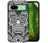 Unov Case Compatible with Pixel 8A 5G Case with Design Soft TPU Shock Absorption Slim Embossed Pattern Protective (SKULL)