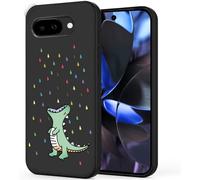 Unov Case Compatible with Pixel 9a (2025) 5G Case with Rino Dragon Rainbow Dinosaur Cute Design Soft TPU Shock Absorption Slim Embossed Pattern Protective Back Cover