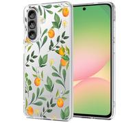 Unov Compatible with Galaxy A36 / A37 5G Case Clear with Flower Citrus Orange Floral Design Soft TPU Shock Absorption Slim Embossed Pattern Protective Back Cover