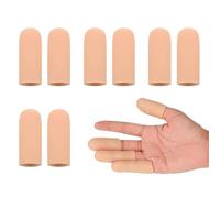 unova Finger Protectors 8 Pcs - Reusable Breathable Thumb & Finger Sleeves, Skin Tone Design for Guitar, Crafting, Kitchen, Light Protection | Silicone