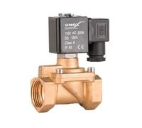 Unox 110V AC - 3/4" General Purpose Electric Solenoid Valve High Pressure (0.5-40 Bars), Normally Open, Brass Body, for Water, Air, Brass Electric Solenoid Valve