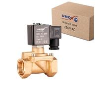 Unox 220V AC - 3/4" General Purpose Solenoid Valve Normally Closed, Brass Body, 0.5-16 Bars Working Pressure, for Water, Air, Brass Electric Solenoid Valve