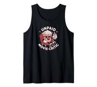 Unpaid Movie Critic Funny Popcorn Cinema Film Buff Retro Art Tank Top